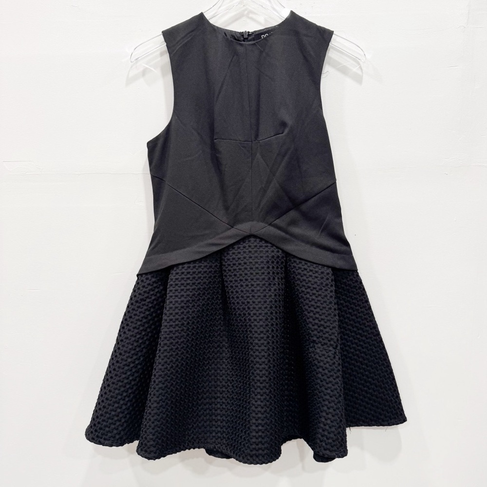 Do+Be Black Sleeveless Black Mini Dress Drop Waist Waffle Skirt Medium